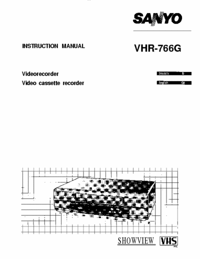 Sanyo VHR-766G Video-recorder SANYO VHR-766G (manual without schematic)